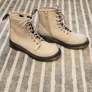 NEW Dr. Martens Airwair Beige Mid Combat Boots - Youth Size 3